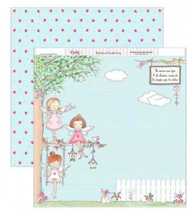 PAPEL SCRAP DAYKA 2 CARAS 30,5x30,5 CM HADAS ÁRBOL