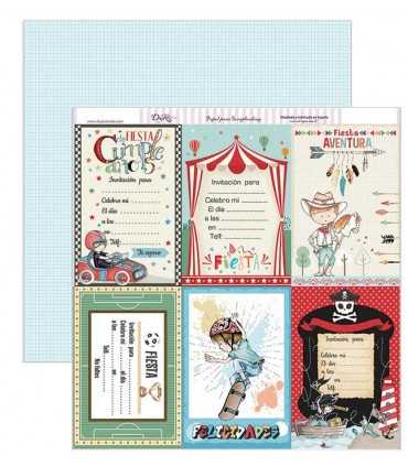 PAPEL SCRAP DAYKA 2 CARAS 30,5x30,5 CM INVITACIÓN