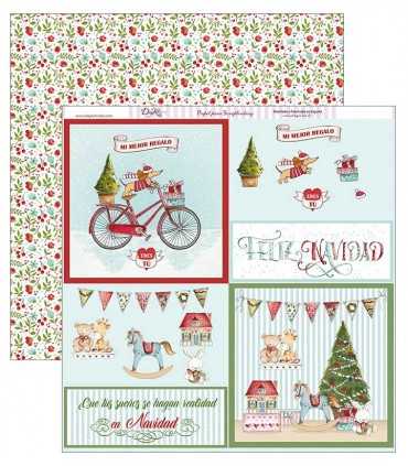 PAPEL SCRAP 2 CARAS 30,5x30,5 CM FELIZ NAVIDAD