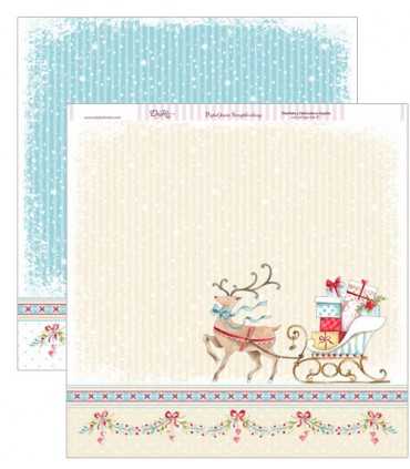 PAPEL SCRAP 2 CARAS 30,5x30,5 CM TRINEO REGALOS