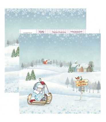PAPEL SCRAP 2 CARAS 30,5x30,5 CM TRINEO NIEVE