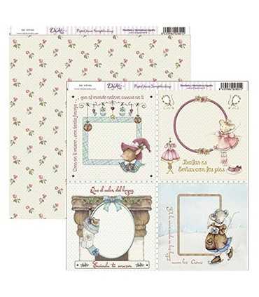 PAPEL SCRAP DAYKA 2 CARAS 30,5x30,5 CM RATONCITOS