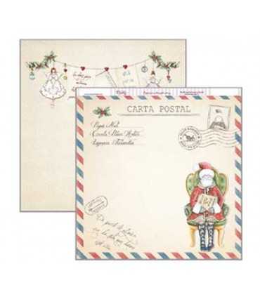 PAPEL SCRAP 2 CARAS 30,5x30,5 CM POSTAL PAPÁ NOEL