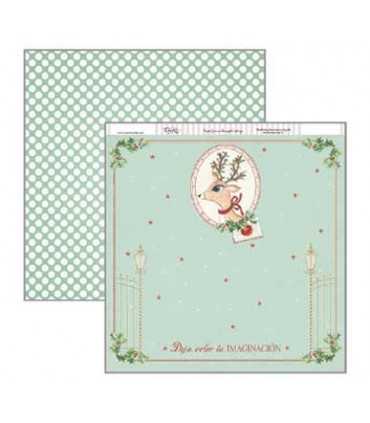 PAPEL SCRAP 2 CARAS 30,5x30,5 CM RENO NAVIDAD