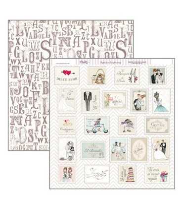 PAPEL SCRAP DAYKA 2 CARAS 30,5x30,5 CM SELLOS BODA