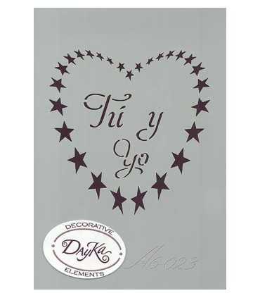 PLANTILLA STENCIL DAYKA A6 15x10 CM TÚ Y YO