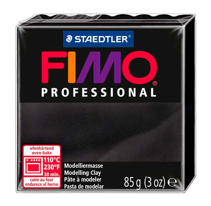 FIMO PROFESSIONAL STAEDTLER PASTILLA DE 85 GRAMOS : FIMO PROFESIONAL:9 NEGRO