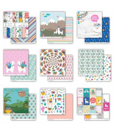 PAPEL SCRAP ARTIS DECOR HELLO LLAMA 16 HOJAS
