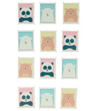 SELLOS DE MADERA ADHESIVOS ADORABLE 12 ud