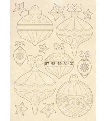 FORMAS MADERA 21x14 CM BOLAS DE NAVIDAD