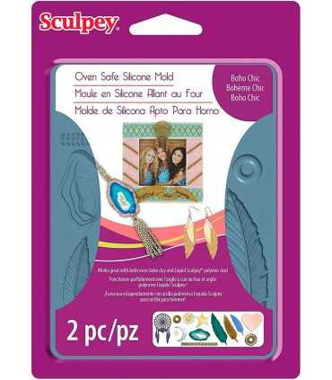 MOLDE SILICONA SCULPEY SEGURO HORNO BOHO CHIC