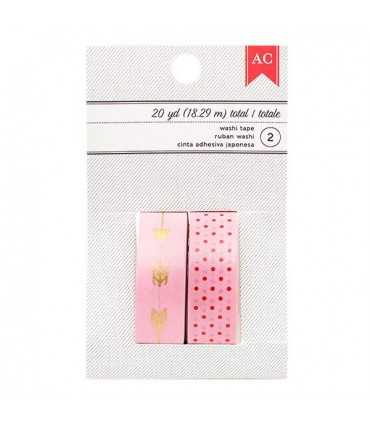 WASHI TAPE ROSA GOLD FOIL 15 MM  2 x 9,1 METROS