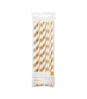 PAJITAS PAPEL AMERICAN CRAFTS RAYAS DORADAS 24 UD