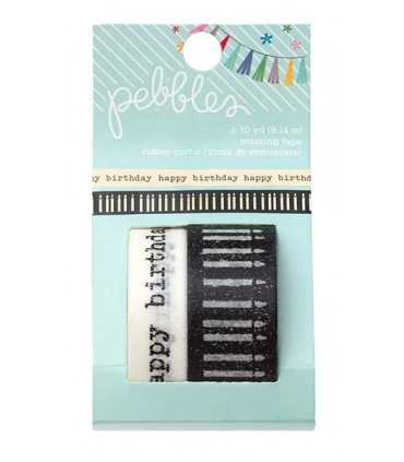WASHI TAPE 13, 20 MM HAPPY BIRTHDAY PEBBLES 2 x9 M