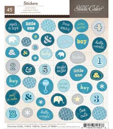 PEGATINAS STUDIO CALICO STORY TIME BEBÉ AZUL 45 UD