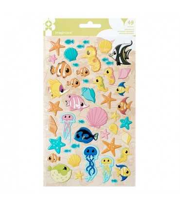 PEGATINAS PUFFY MERMAID 49 UNIDADES