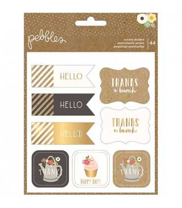 PEGATINAS PEBBLES ACCENT 44 UNIDADES SURTIDAS