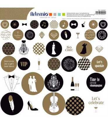 PEGATINAS ARTEMIO REDONDAS GOLD 30x30 CM