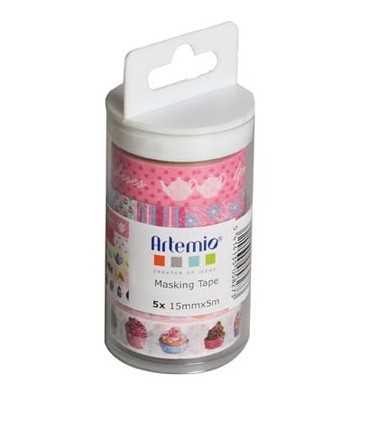 SET MASKING TAPE ARTEMIO SWEET 5 x 15 MM x5 METROS