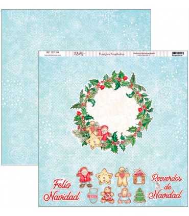 PAPEL SCRAP 2 CARAS 30,5x30,5cm RECUERDOS NAVIDAD