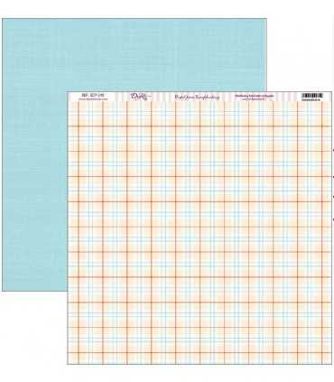 PAPEL SCRAP 2 CARAS 30,5x30,5cm CUADROS AZUL