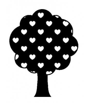 SELLO CAUCHO EN MADERA ÁRBOL CORAZONES ARTEMIO