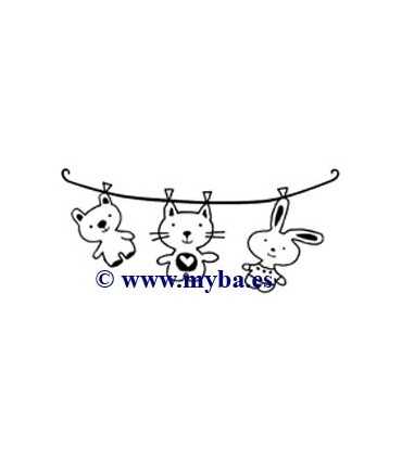 SELLO CAUCHO EN MADERA PELUCHES TENDIDOS 7x3 CM