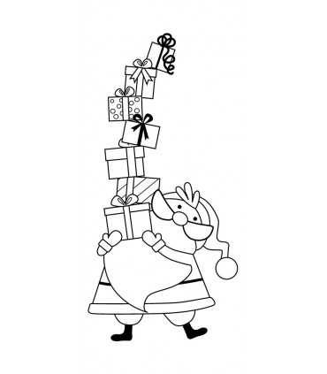 SELLO CAUCHO EN MADERA PAPÁ NOEL 3,7x8,5 CM