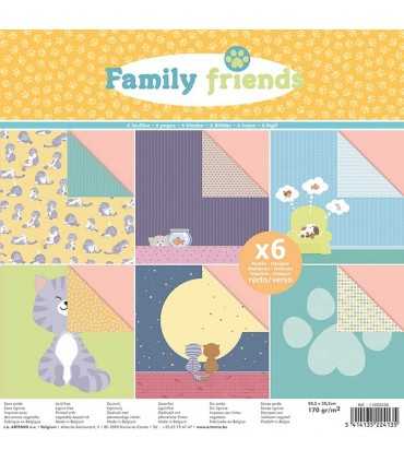 PAPEL SCRAP MASCOTAS GATOS 30,5x30,5cm 6 UD