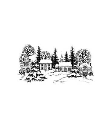 SELLO CAUCHO CON MADERA PAISAJE NEVADO 11,5x6,3 CM