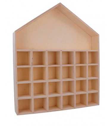 ORGANIZADOR ADVIENTO MADERA SELLOS 30x20x5 CM