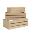 Set 3 estantes cajitas de madera 16,5-21,5 CM