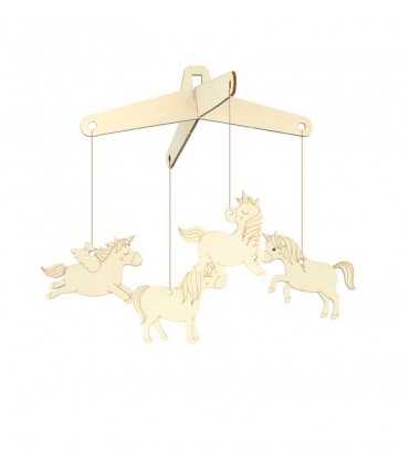 MÓVIL MADERA UNICORNIO RAINBOW