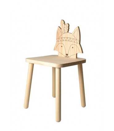 SILLITA ZORRO TOTEM DE MADERA 29x29x57 CM ARTEMIO