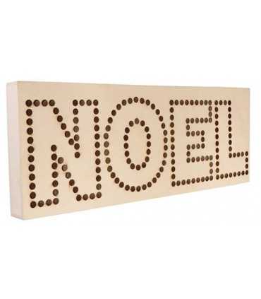 CAJA LUCES LED MADERA NOEL 40x15x3,5 CM