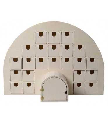CALENDARIO ADVIENTO MADERA IGLÚ 44x15,5x32 CM