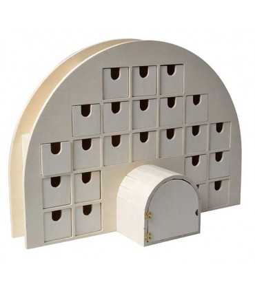 CALENDARIO ADVIENTO MADERA IGLÚ 44x15,5x32 CM