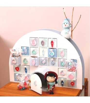 CALENDARIO ADVIENTO MADERA IGLÚ 44x15,5x32 CM