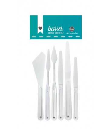 SET 6 ESPÁTULAS PLÁSTICO BLANCAS