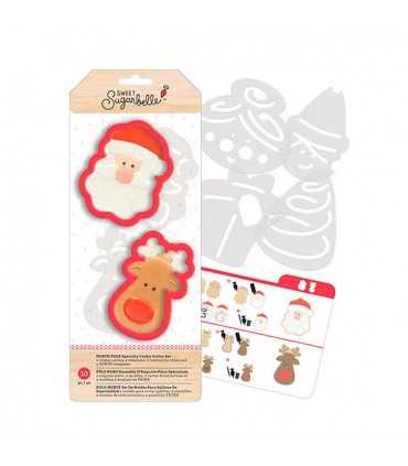 CORTADORES GALLETAS PLÁSTICO PAPÁ NOEL Y RENO