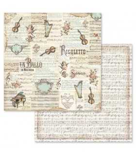 PAPELES SCRAP STAMPERIA 10ud 12x12 MÚSICA
