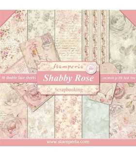 PAPELES SCRAP STAMPERIA 10ud 12x12 SHABBY ROSE