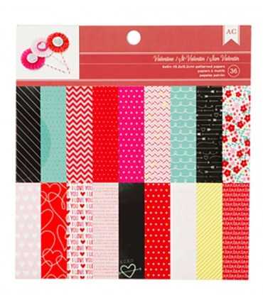 PAPEL SCRAP 1 CARA AC 36 HOJAS 6x6 SAN VALENTÍN
