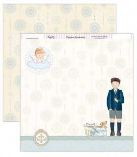 PAPEL SCRAP 30,5x30,5 COMUNIÓN NIÑO 24 UD