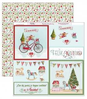 PAPEL SCRAP 30,5x30,5 DAYKA FELIZ NAVIDAD 24 UD