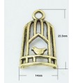 JAULA COLGANTE 25x14x2 MM BRONCE ANT 4 UNIDADES