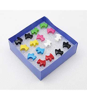 PENDIENTES PERRO ACRÍLICO COLOR SURTIDO 8 PARES
