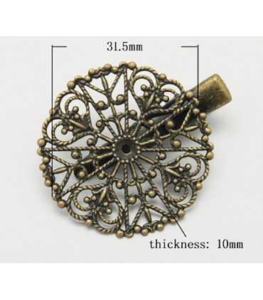 CLIP FILIGRANA BRONCE ANTIGUO 31x32x10 MM 2 UD