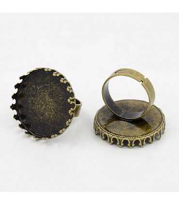 ANILLO CON BASE PARA CABUCHONES 25 MM 1 UNIDAD