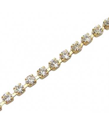 CADENA METAL CON STRASS 2 MM ANCHO 25 CM